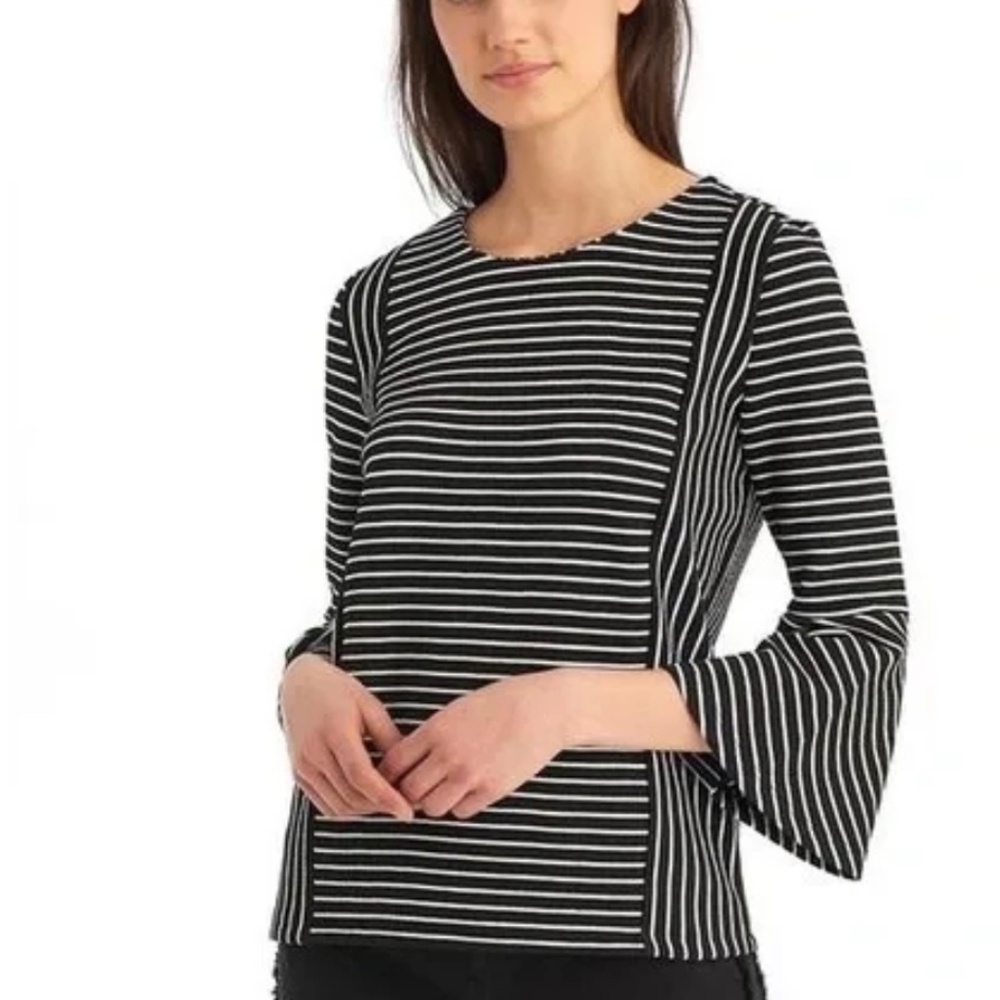 Karl Lagerfeld Black and White Striped Blouse